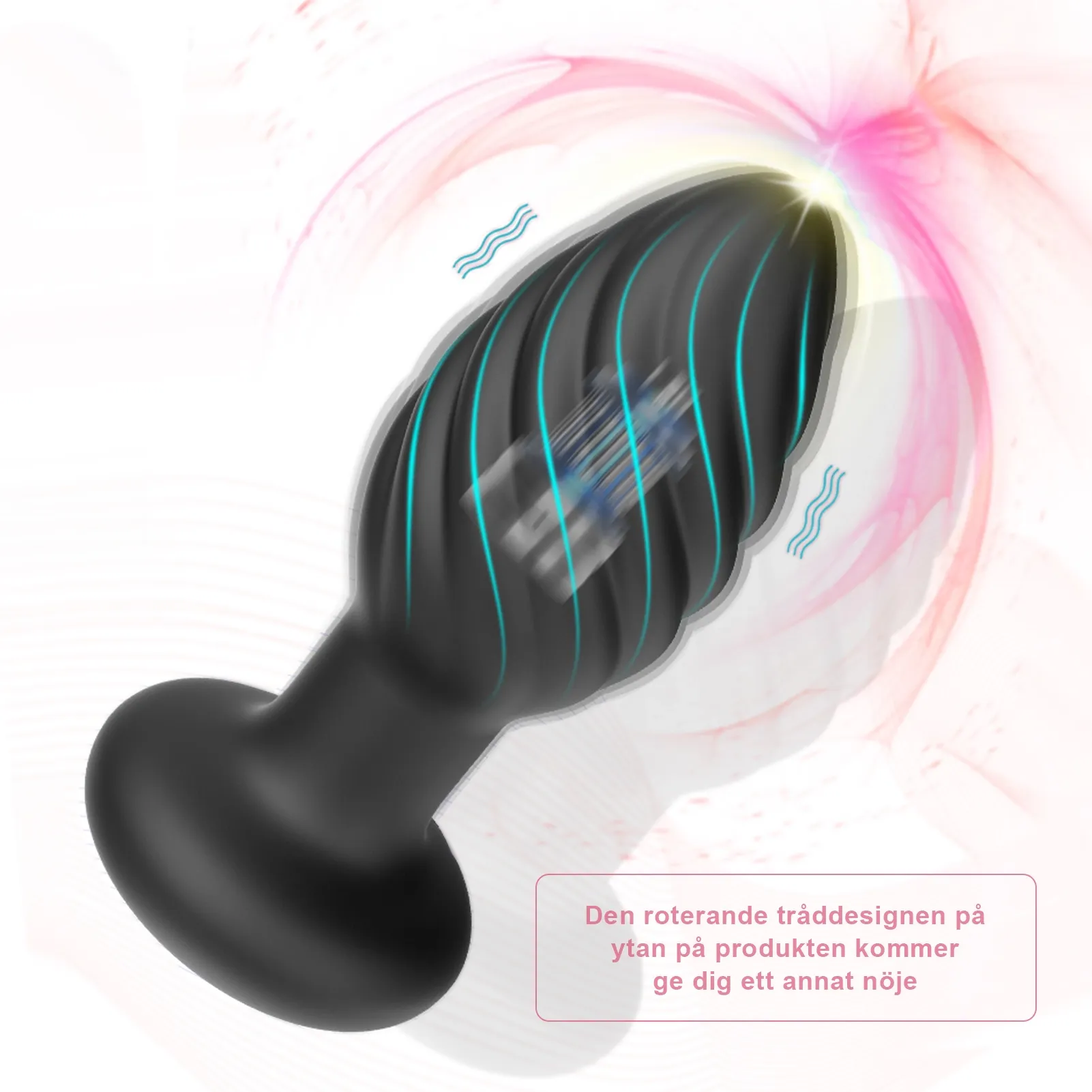 Silikonbuttplugg med 10 vibrationslägen och trådlös fjärrkontroll, enkel att använda.