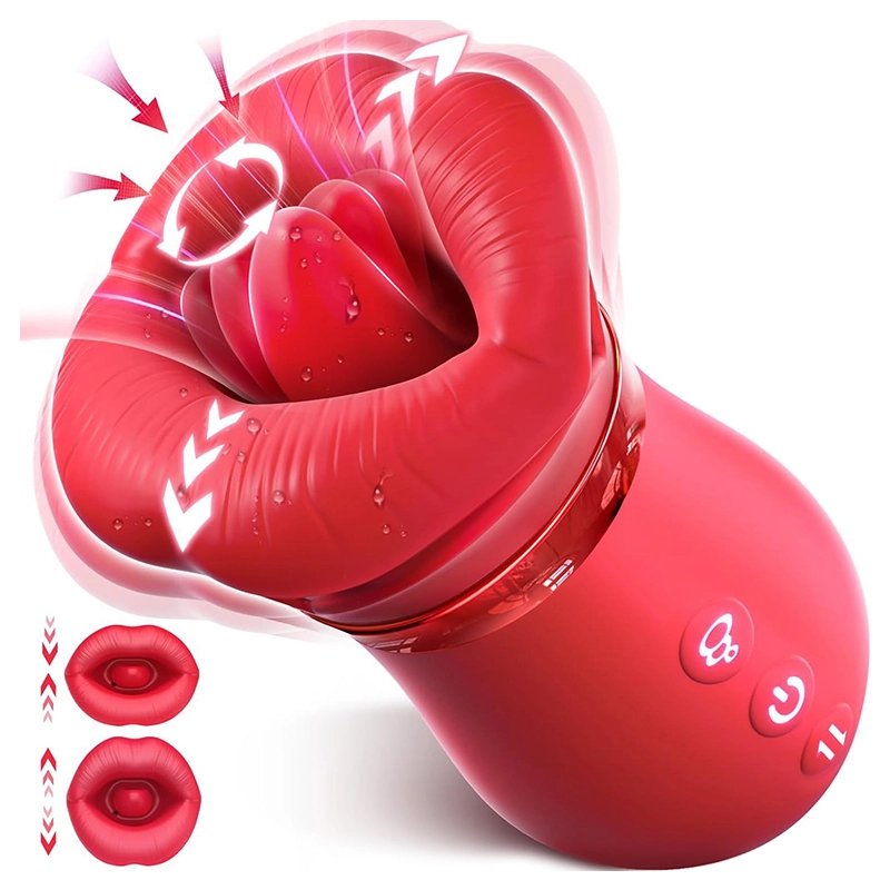 Laddningsbar Silikon Vibrator Med Tunga Sugningsfunktion