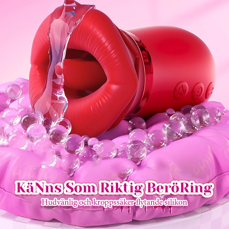 Laddningsbar Silikon Vibrator Med Tunga Sugningsfunktion