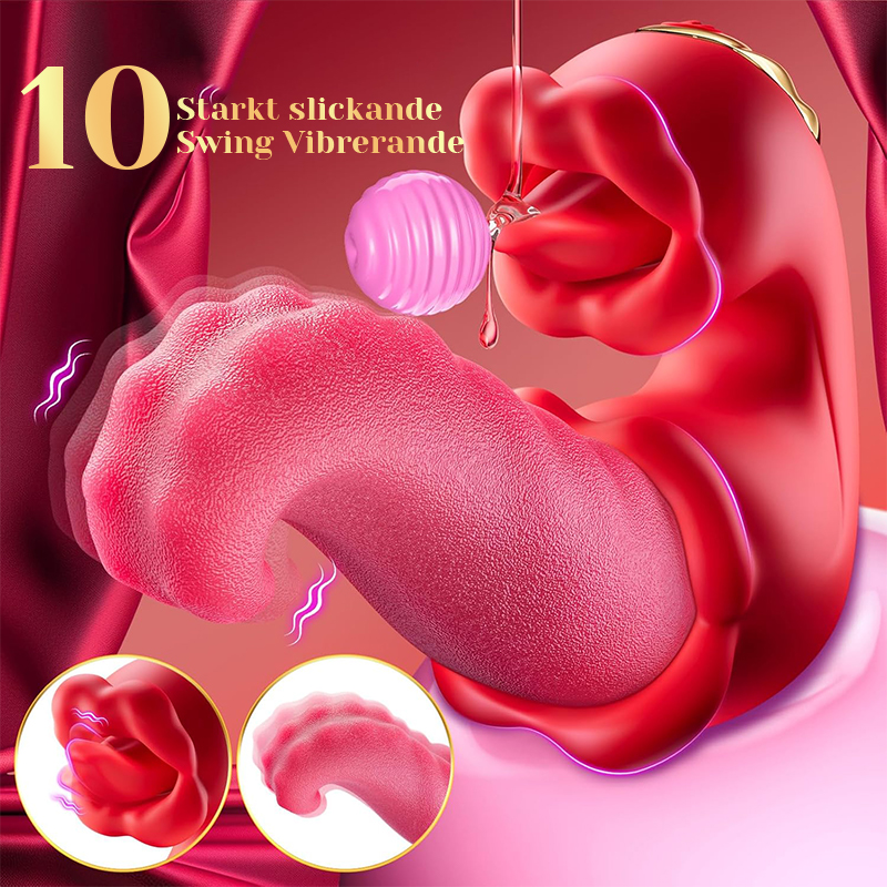 3-i-1 Stark Tunga Vibrator Med Slick & Svängfunktion
