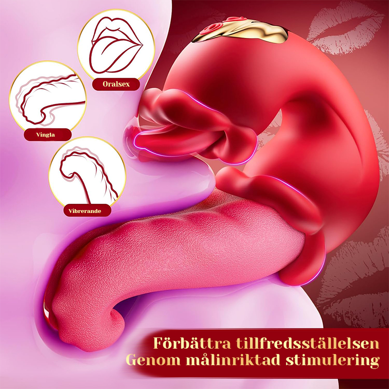 3-i-1 Stark Tunga Vibrator Med Slick & Svängfunktion