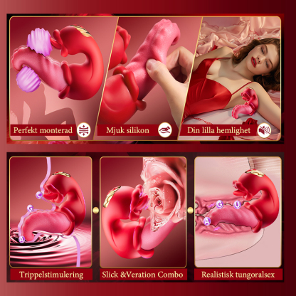 3-i-1 Stark Tunga Vibrator Med Slick & Svängfunktion