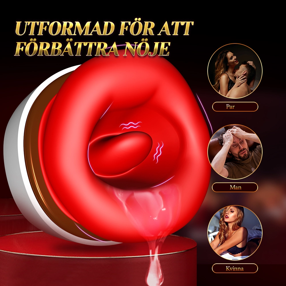 Tunga Vibrator Med 10 Vibrationer & Slick Sväng Lägen