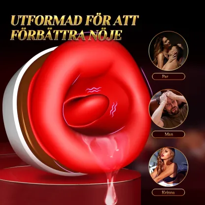 Tunga Vibrator Med 10 Vibrationer & Slick Sväng Lägen