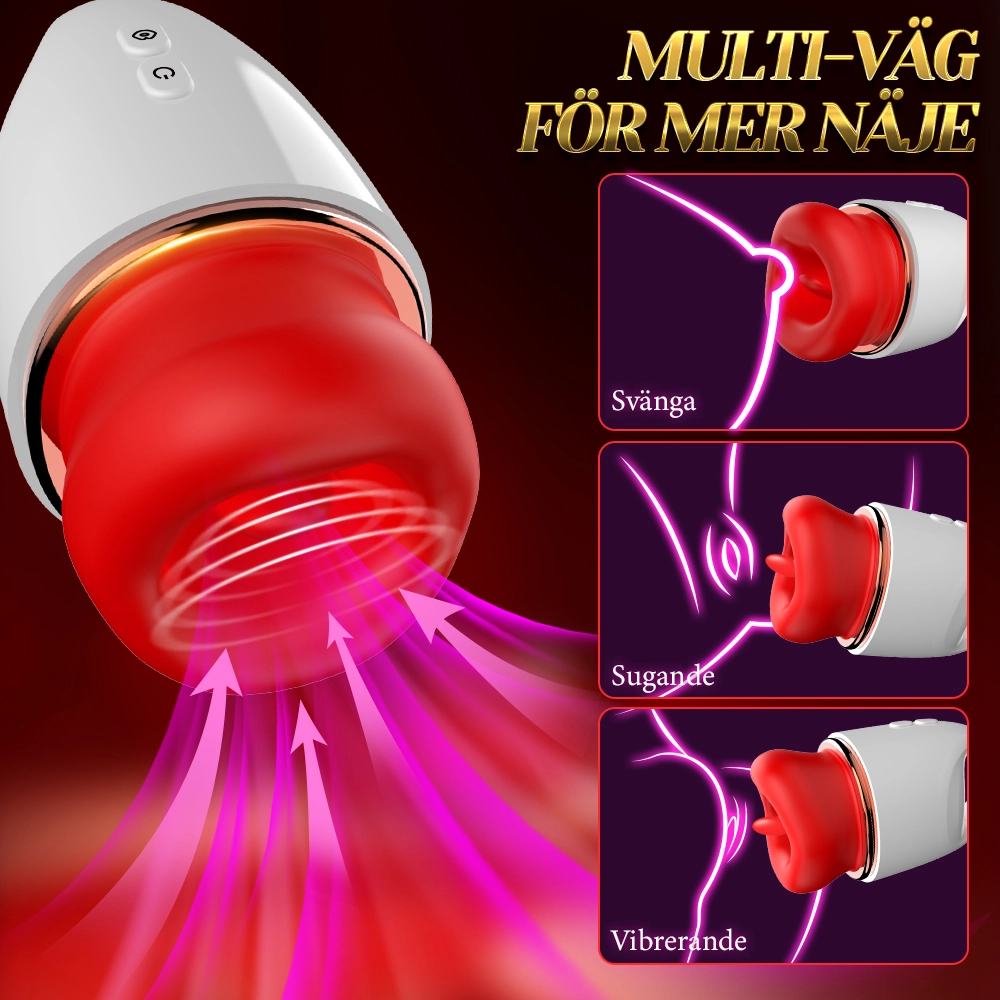 Tunga Vibrator Med 10 Vibrationer & Slick Sväng Lägen