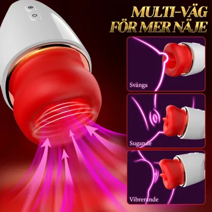 Tunga Vibrator Med 10 Vibrationer & Slick Sväng Lägen
