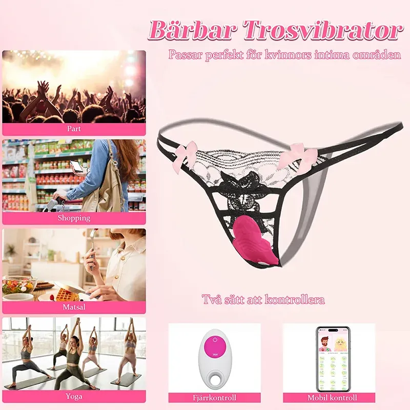 11 Vibrationslägen Osynlig Silikon Trosvibrator Appstyrd Fjärrstyrd Vibrator