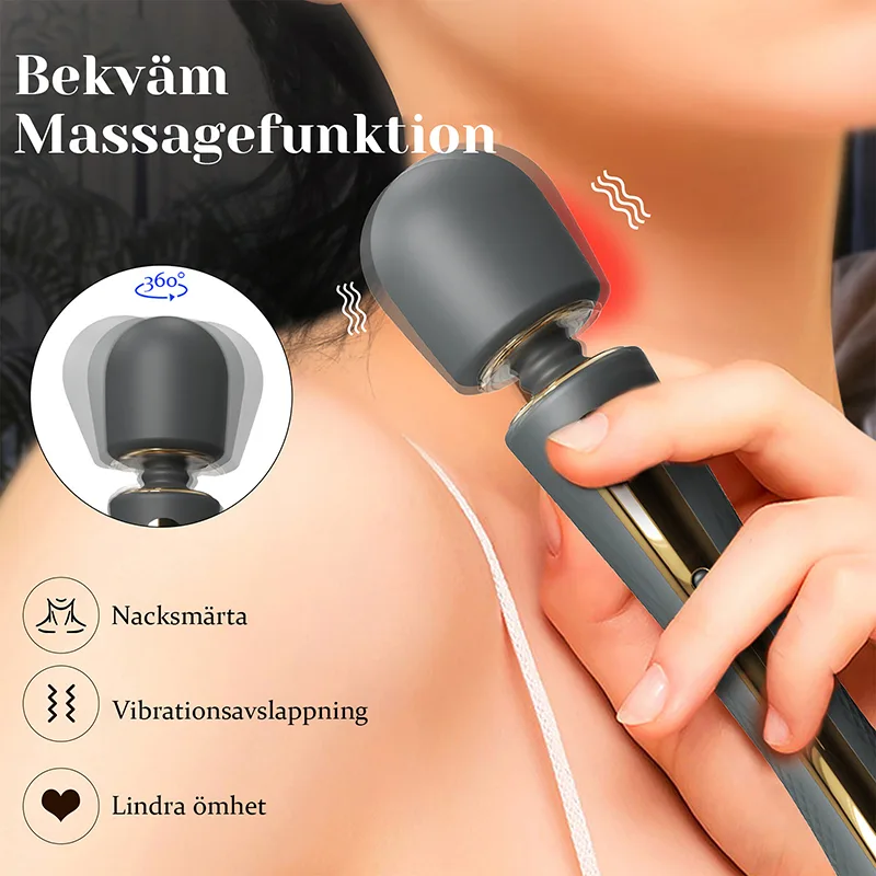 7 Vibrationslägen Rullreglage Silikon Uppladdningsbar Stav Vibrator