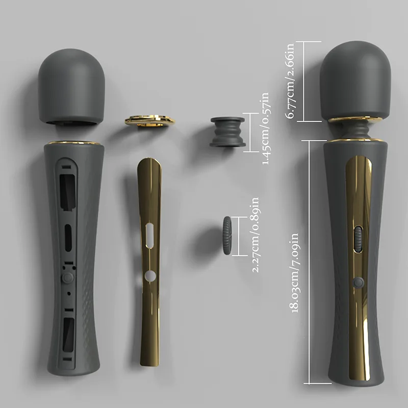 7 Vibrationslägen Rullreglage Silikon Uppladdningsbar Stav Vibrator