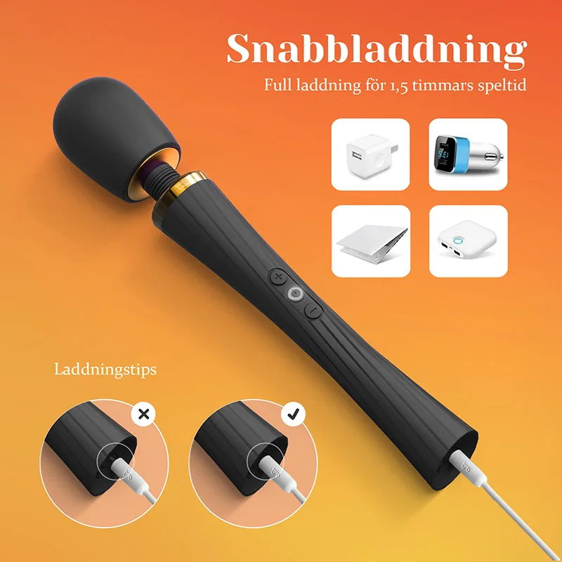 5 Frekvenser & 3 Växlar Hastighet Vibration Stav Vibrator