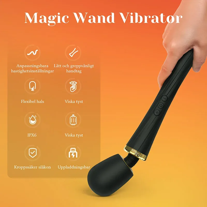 5 Frekvenser & 3 Växlar Hastighet Vibration Stav Vibrator