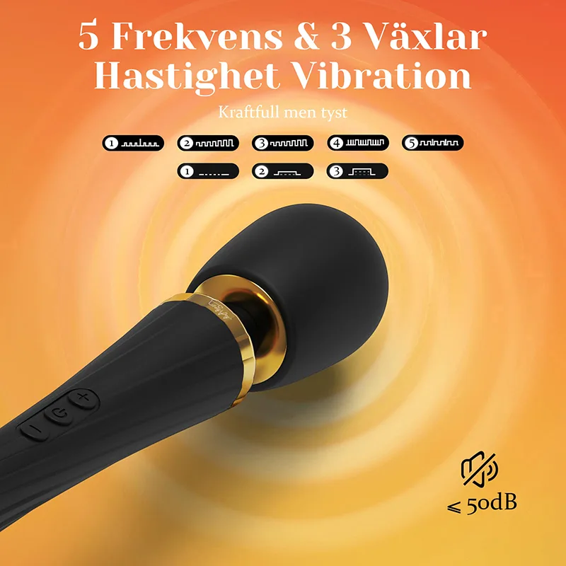 5 Frekvenser & 3 Växlar Hastighet Vibration Stav Vibrator