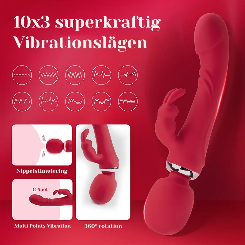 3-i-1 Multi-funktions Laddningsstav Vibrator