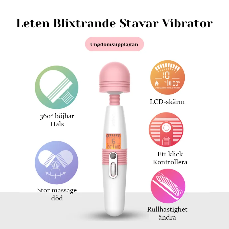 LCD Display Deluxe Laddningsbar Stav Vibrator
