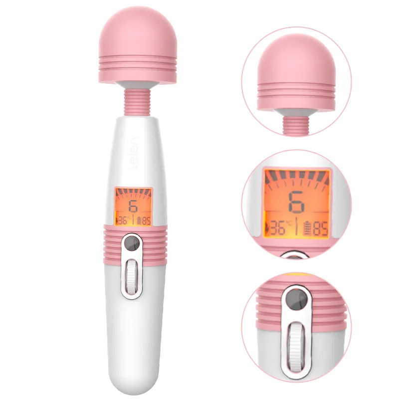 LCD Display Deluxe Laddningsbar Stav Vibrator