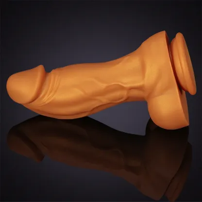 6.8-9.05 tum ultralivlig gul liquid silikon stor sugkopp dildo