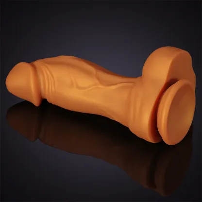 6.8-9.05 tum ultralivlig gul liquid silikon stor sugkopp dildo