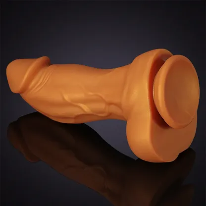 6.8-9.05 tum ultralivlig gul liquid silikon stor sugkopp dildo