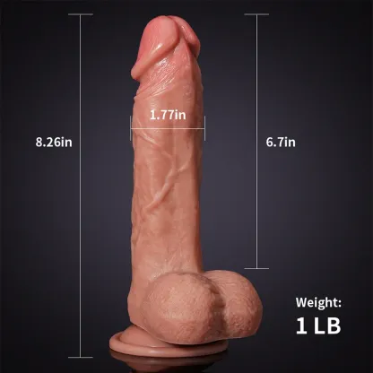 8,26 tums Ultrarealistisk Mjuk Silikondildo