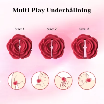 Bärbar rosformad nippelvibrator - Justerbar magnetisk klämma