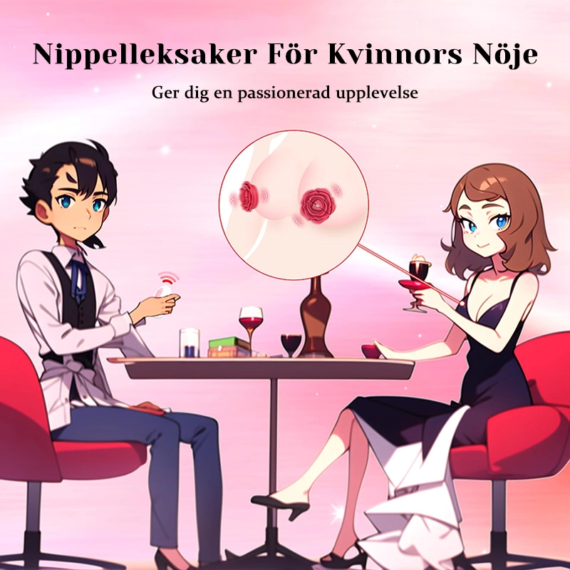 Bärbar rosformad nippelvibrator - Justerbar magnetisk klämma