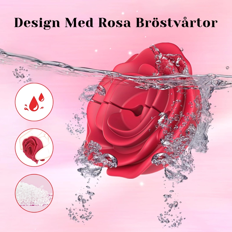 Bärbar rosformad nippelvibrator - Justerbar magnetisk klämma