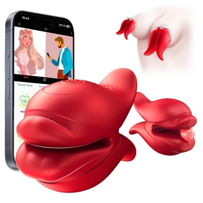 APP/Fjärrkontroll - Superkraftfulla vibrerande nippelkrokar