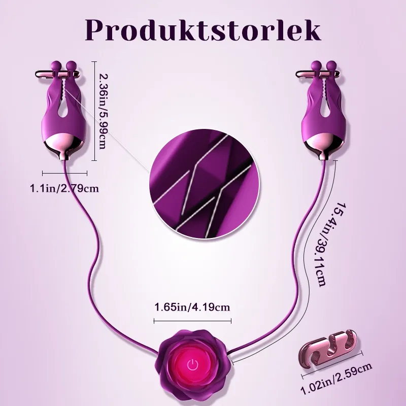 Justerbar vibrator nippelkrok med rosettströmbrytare