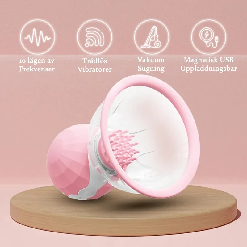 Nippelsugande Leksaker med 10 Vibrationslägen & 360° Rotationsstimulans