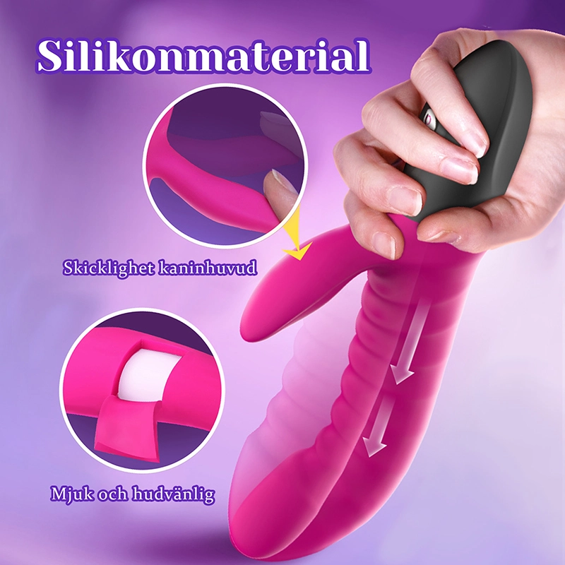 Vibrator Med 5 Lägen, Silikon, Värmning Och Stötande Funktion