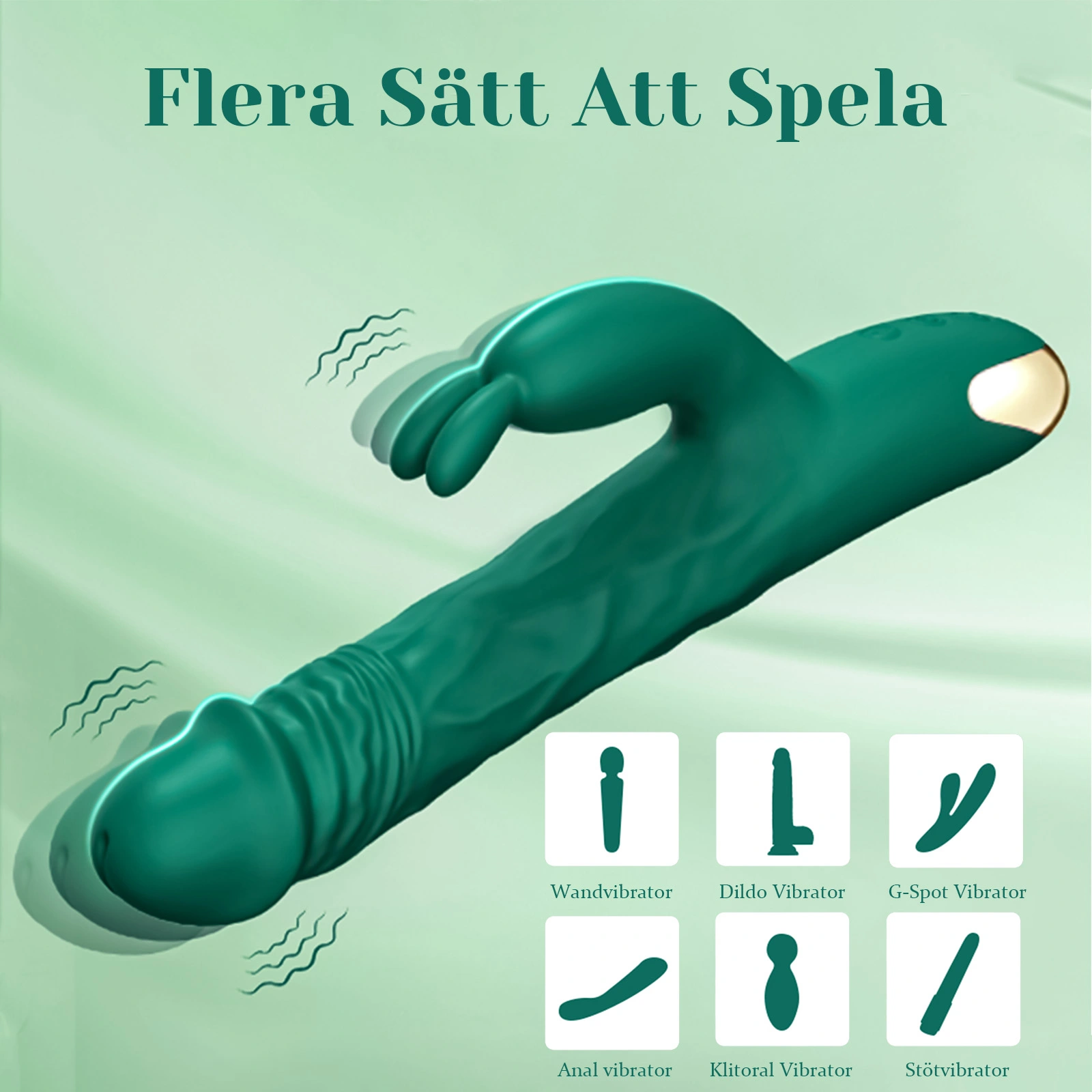 3-i-1 Kraftfull Vibrerande Och Stötande Vibrator