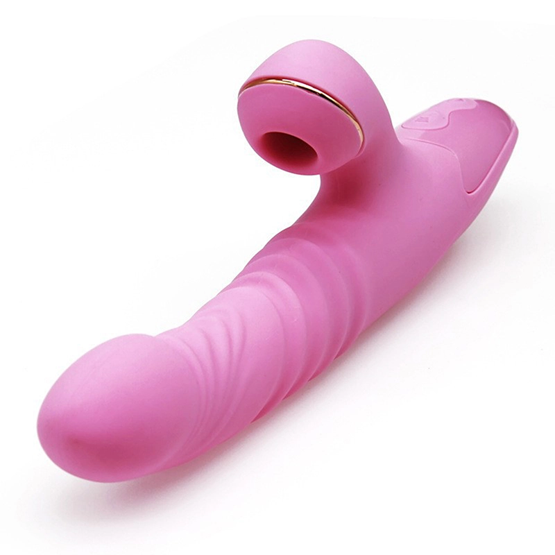 3-i-1 Teleskopisk & Vibration Sugande Stötande Vibrator