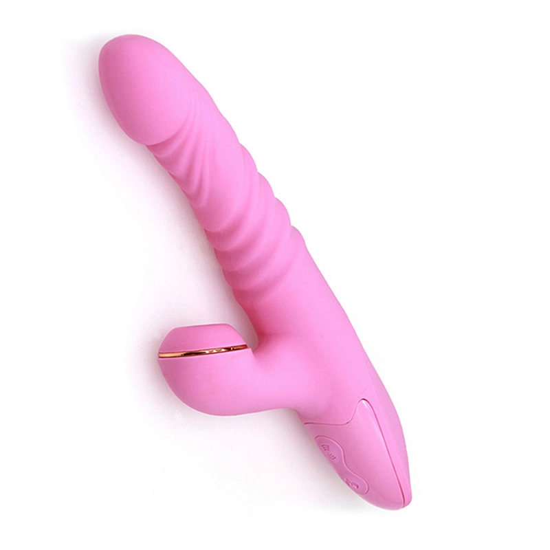 3-i-1 Teleskopisk & Vibration Sugande Stötande Vibrator
