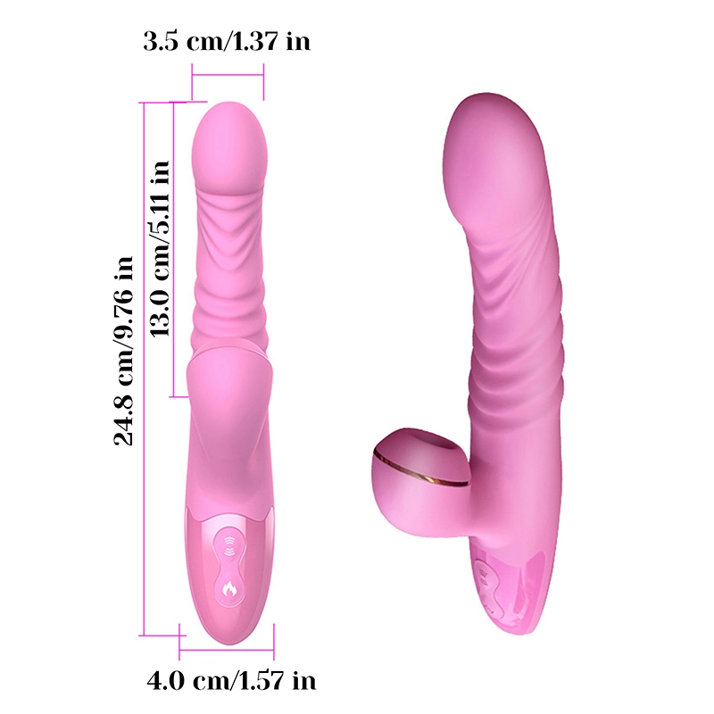 3-i-1 Teleskopisk & Vibration Sugande Stötande Vibrator