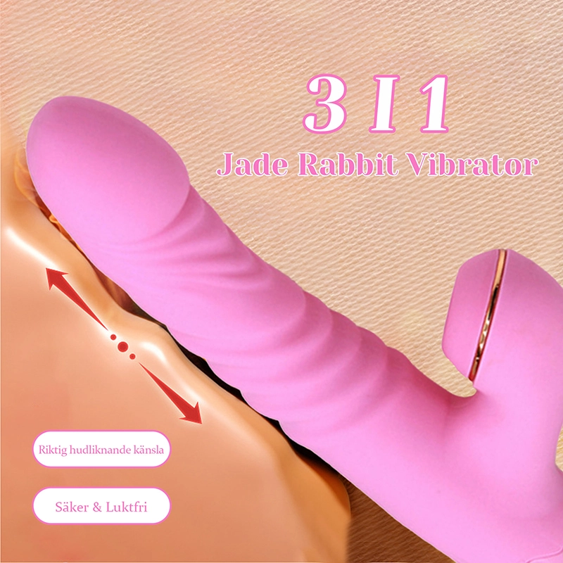3-i-1 Teleskopisk & Vibration Sugande Stötande Vibrator