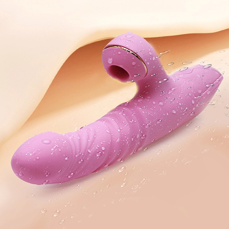 3-i-1 Teleskopisk & Vibration Sugande Stötande Vibrator
