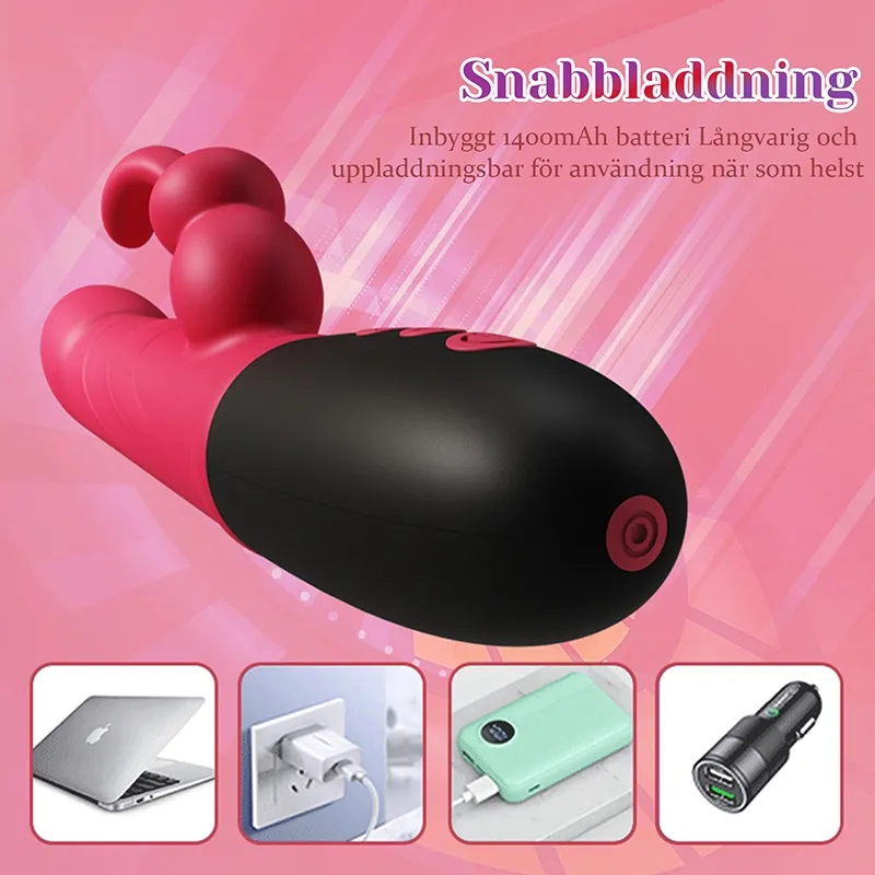 8 Frekvenser Vibration & Knackande Stötande Kanin Vibrator