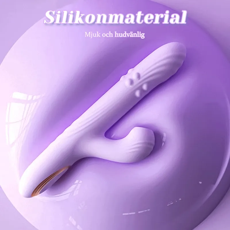 3-i-1 Sugande Rotations Silikon Stötande Vibrator