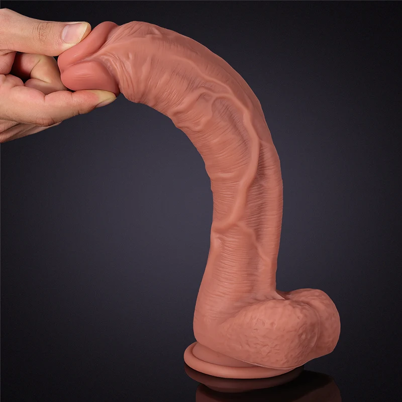 12 tum super realistisk texturerad skaft silikon dildo