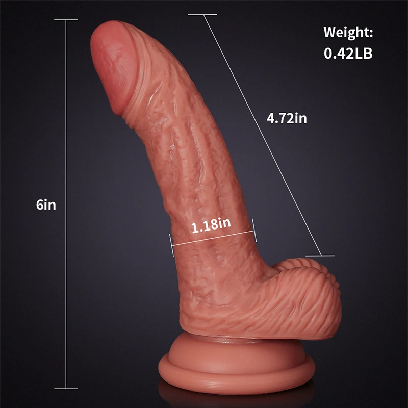 6,1 tum realistisk silikon liten dildo