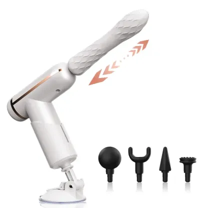 Portabel Sexmaskin Med Stötfunktion Och 4 Massagerhuvuden