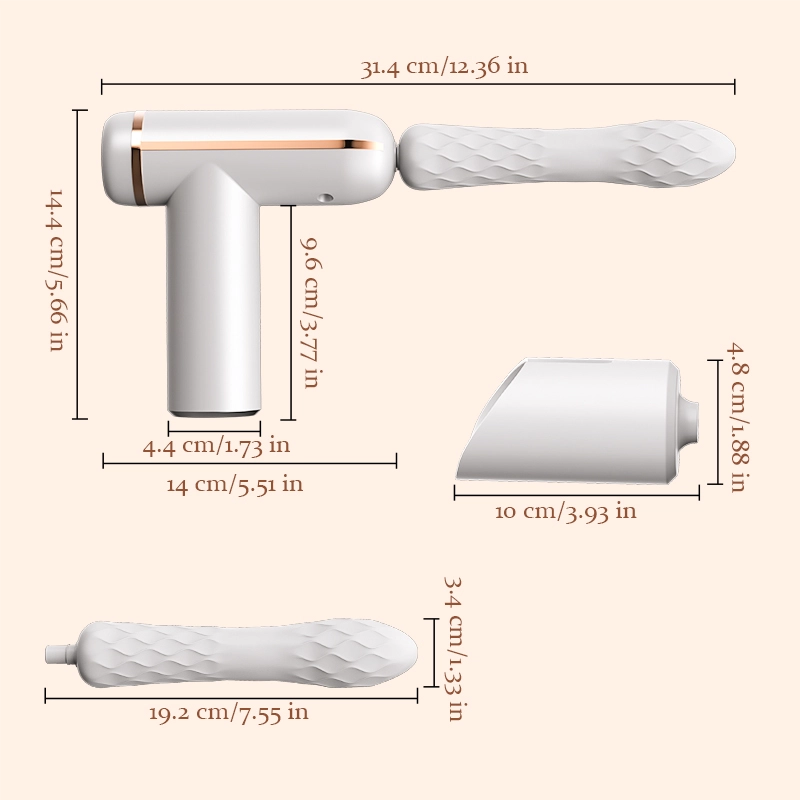 Portabel Sexmaskin Med Stötfunktion Och 4 Massagerhuvuden