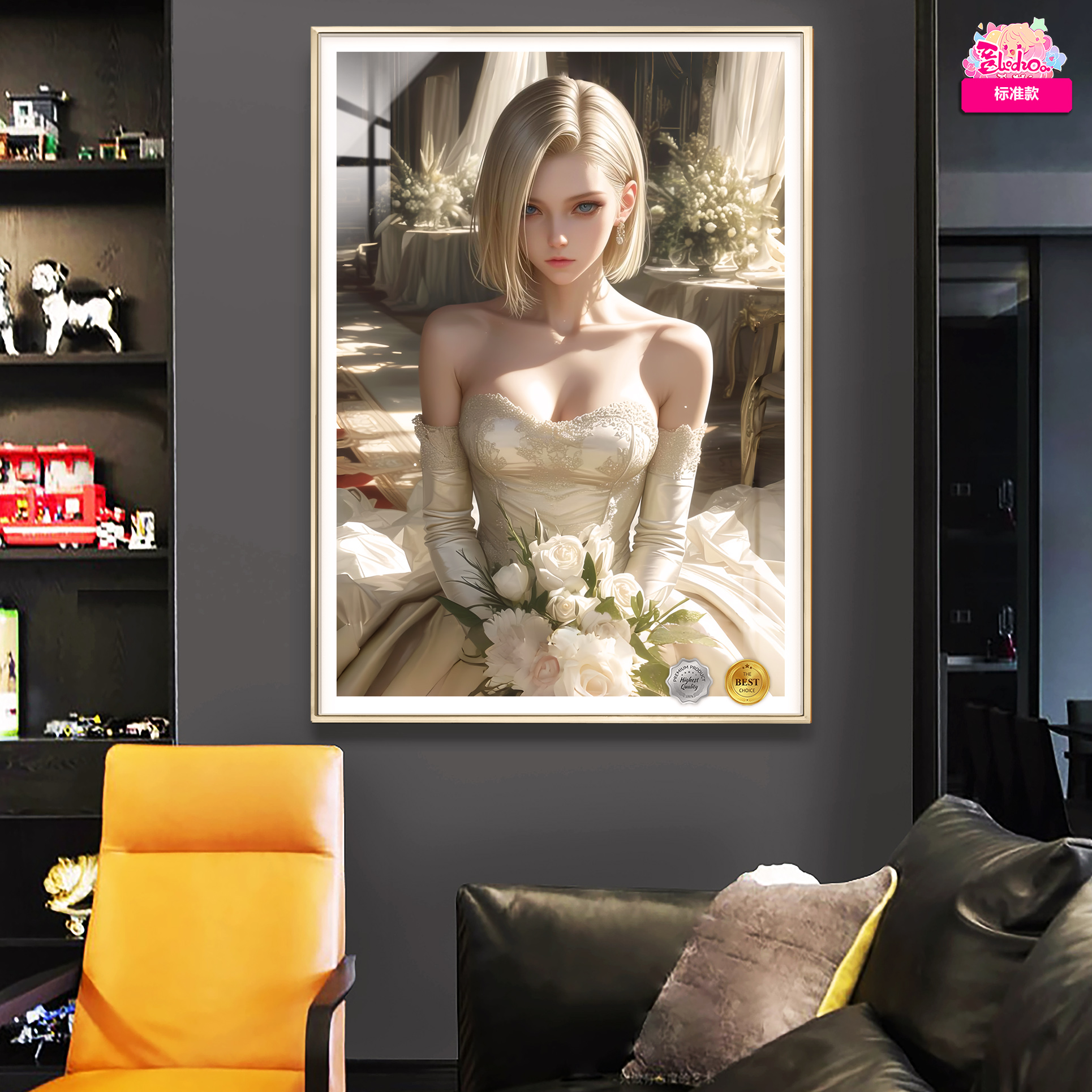  In Stock Amiao Art Studio Wedding Dress 18th 8K Ultra-High Definition Decorative Painting