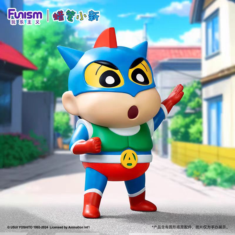 Pre-order FUNISM Playism Crayon Shin-chan Dynamic Superman Style Official Handmade Statue Model