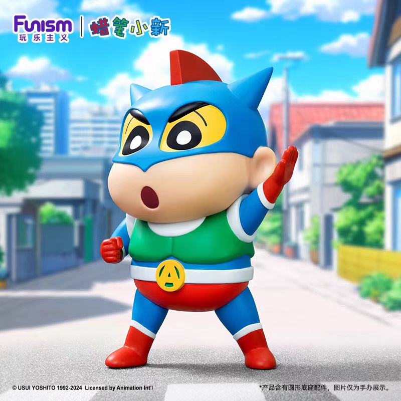 Pre-order FUNISM Playism Crayon Shin-chan Dynamic Superman Style Official Handmade Statue Model