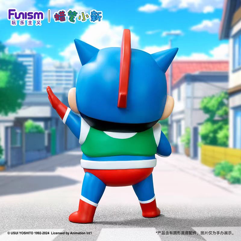 Pre-order FUNISM Playism Crayon Shin-chan Dynamic Superman Style Official Handmade Statue Model