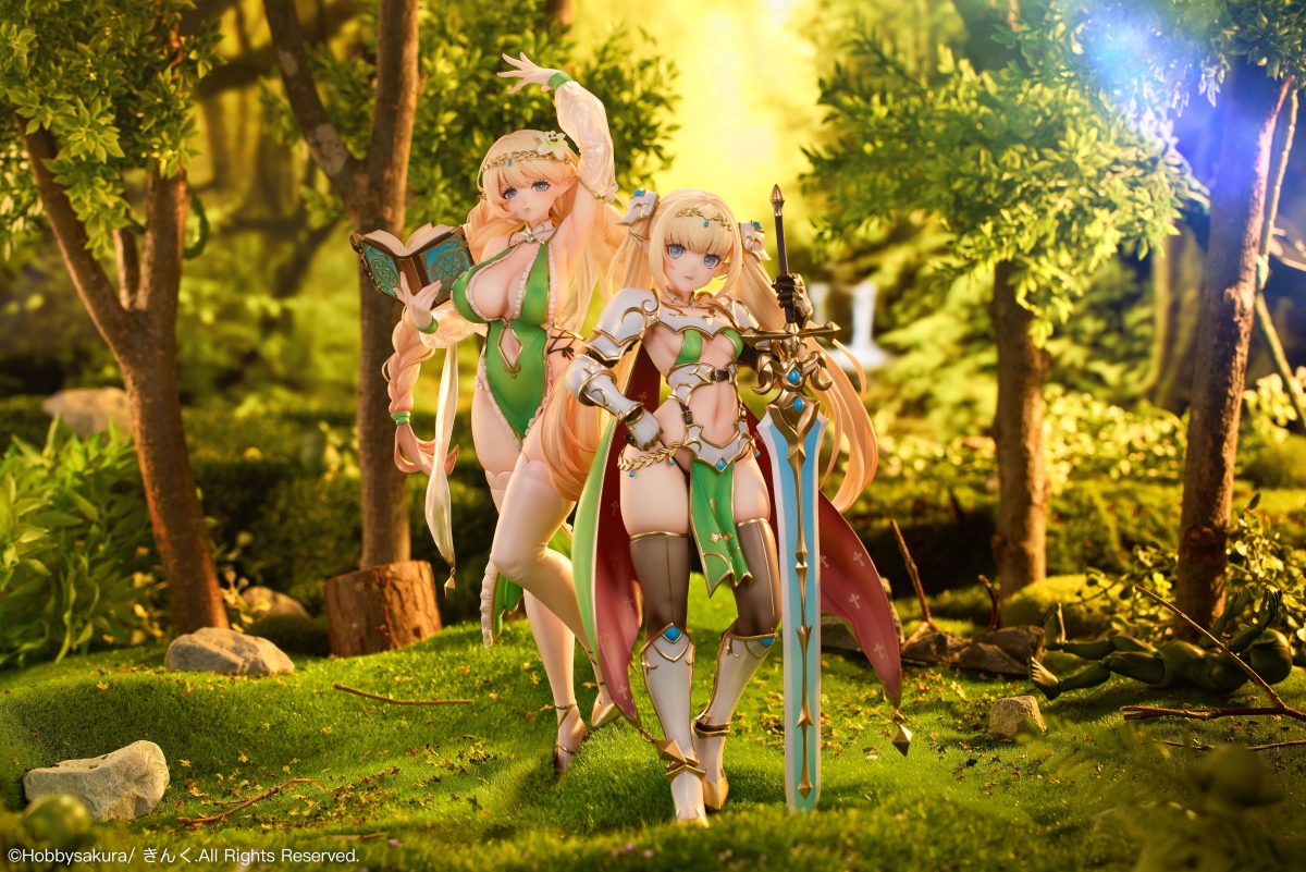 Pre-order Hobbysakura Elf Sister Mage Funielu and Swordswoman Mahielu Model
