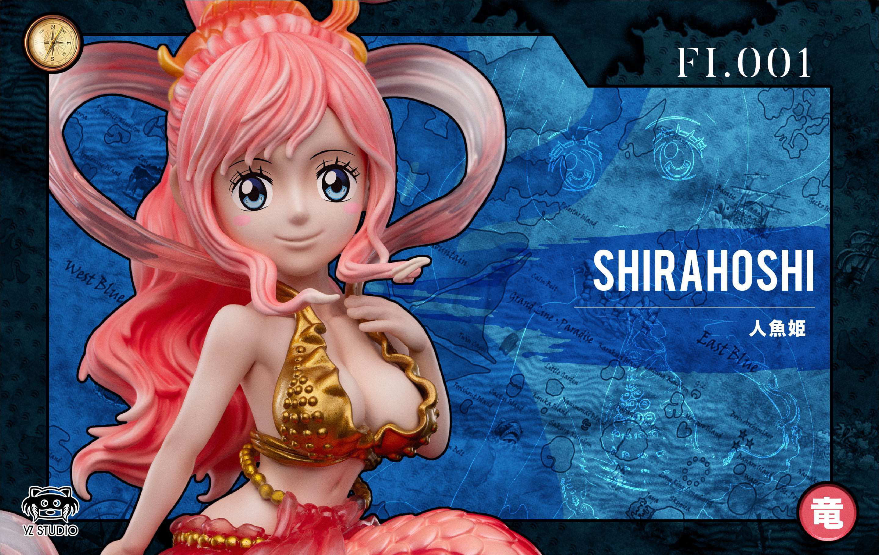 YZ New World Fishman Island Chapter 001 Princess Shirahoshi One Piece GK Statue Model