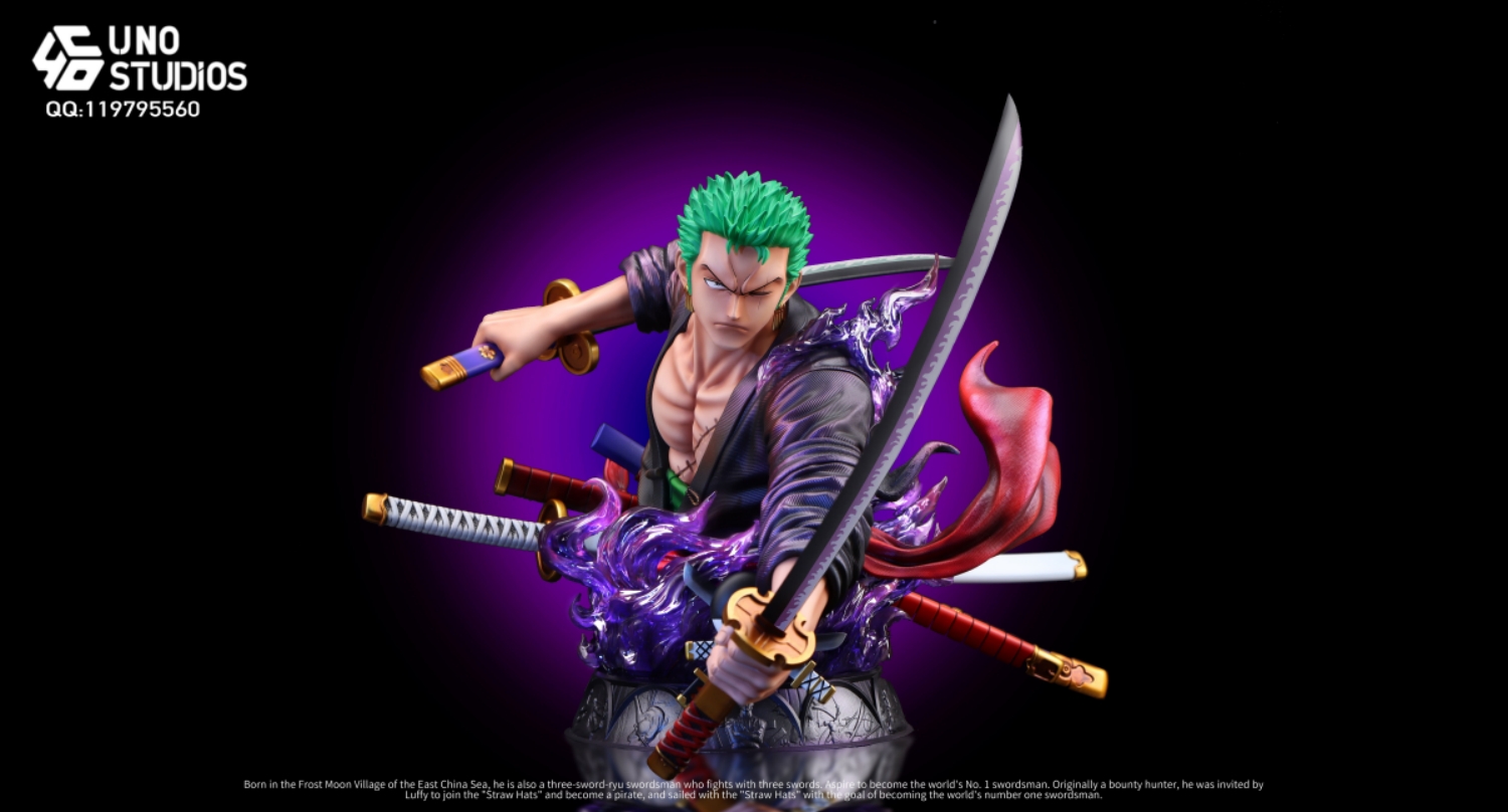 UNO 1/4 Zoro Bust One Piece Pirate King GK Limited Edition Figure Statue Model
