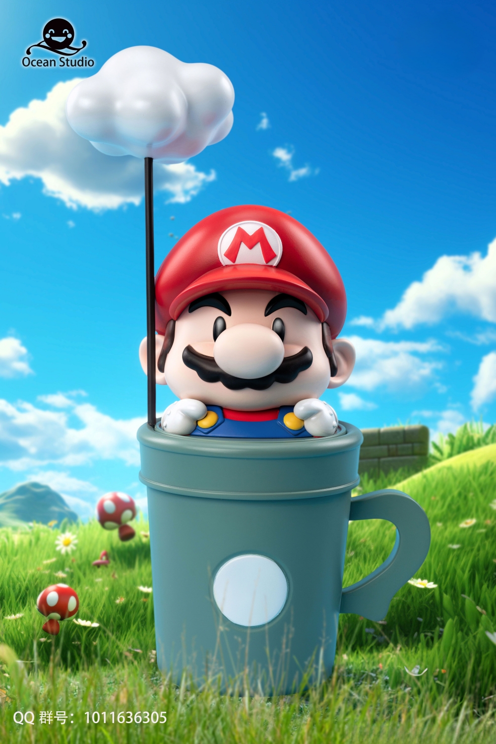 Ocean Mario Cloud Two-in-One Cup, Super Mario GK Limited Edition Figurine Statue Model